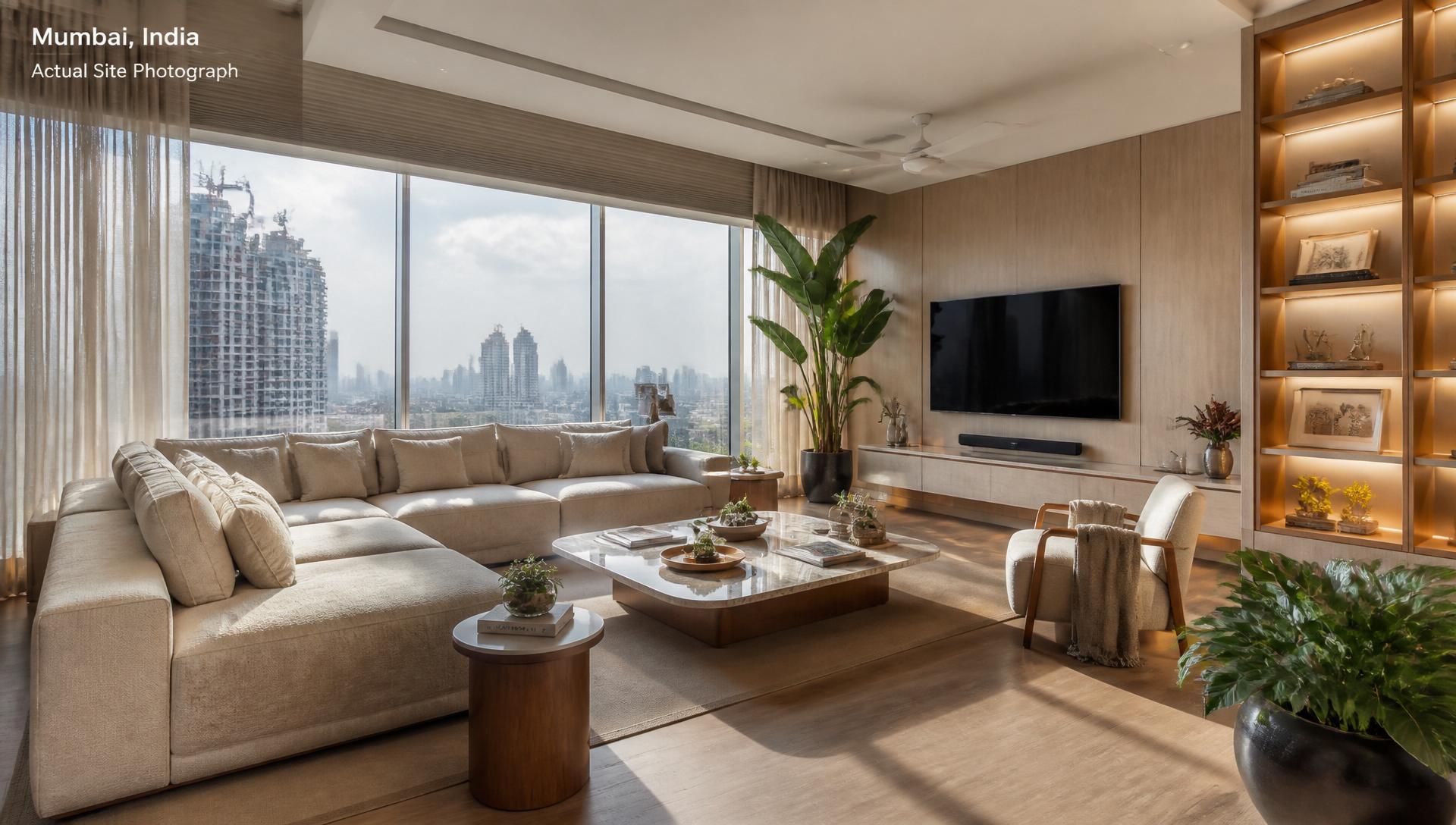 Luxury living room interior designed by Cozy Home Interiors in Mumbai