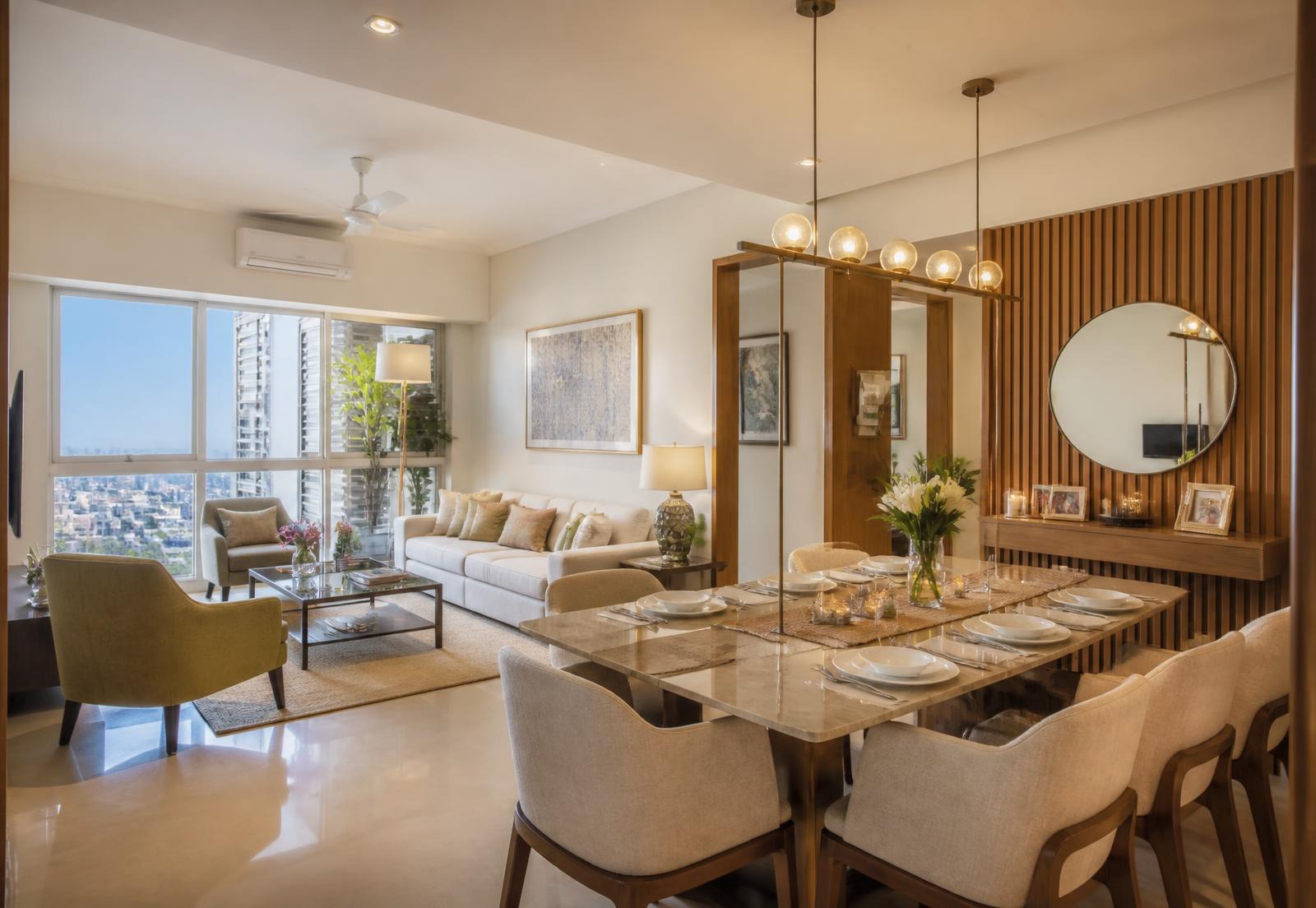 Solace Residence — Living & Dining Interior in Mumbai by Cozy Home Interiors